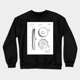 Disc Golf Patent - Golfer Frisbee Art - White Crewneck Sweatshirt